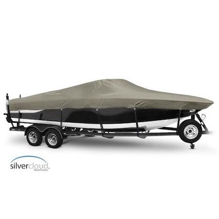 Eevelle Boat Cover FISH & SKI Walk Thru Windshield Inboard Fits 18ft 6in L up to 96in W Khaki SCVNWT1896-KHA